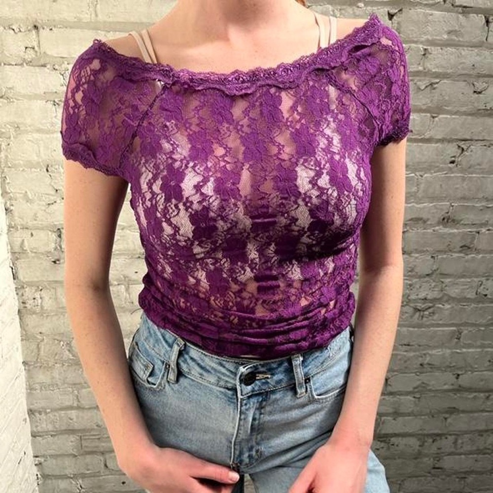 vintage lace offtheshoulder top